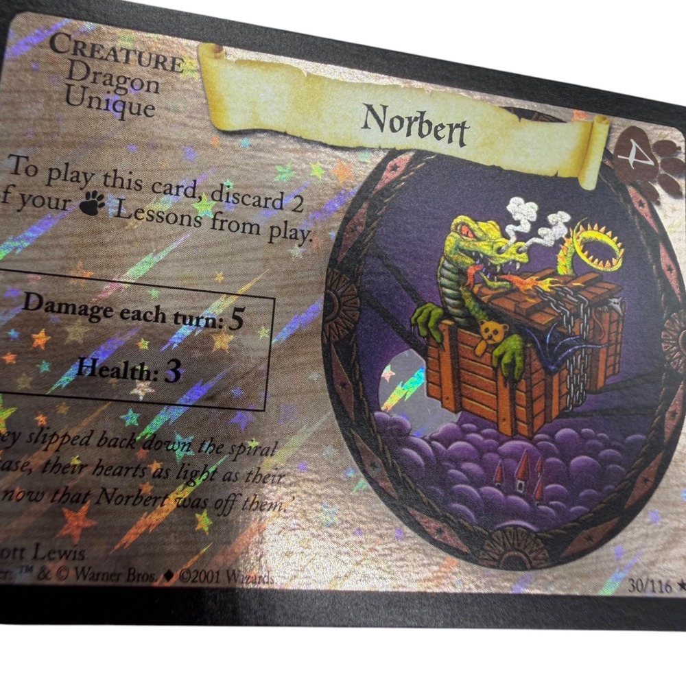 Harry Potter TCG Norbert 30/116 Holofoil Rare Base Set 2001 Wizards Excellent
